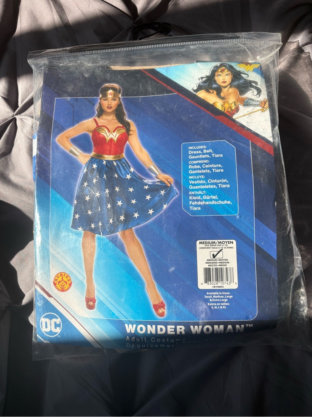 Wonder Woman Adult Costume Dress in Red, Blue & Gold